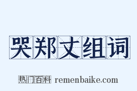 哭郑丈组词是什么意思的图片